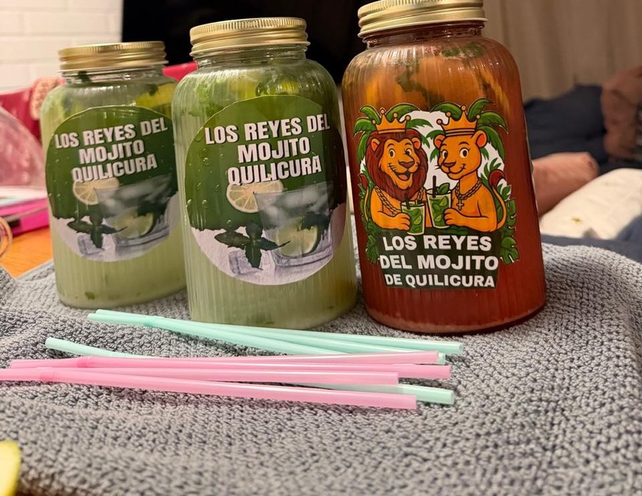 Tres mojitos Los Reyes del Mojito, sabores verde y rojo